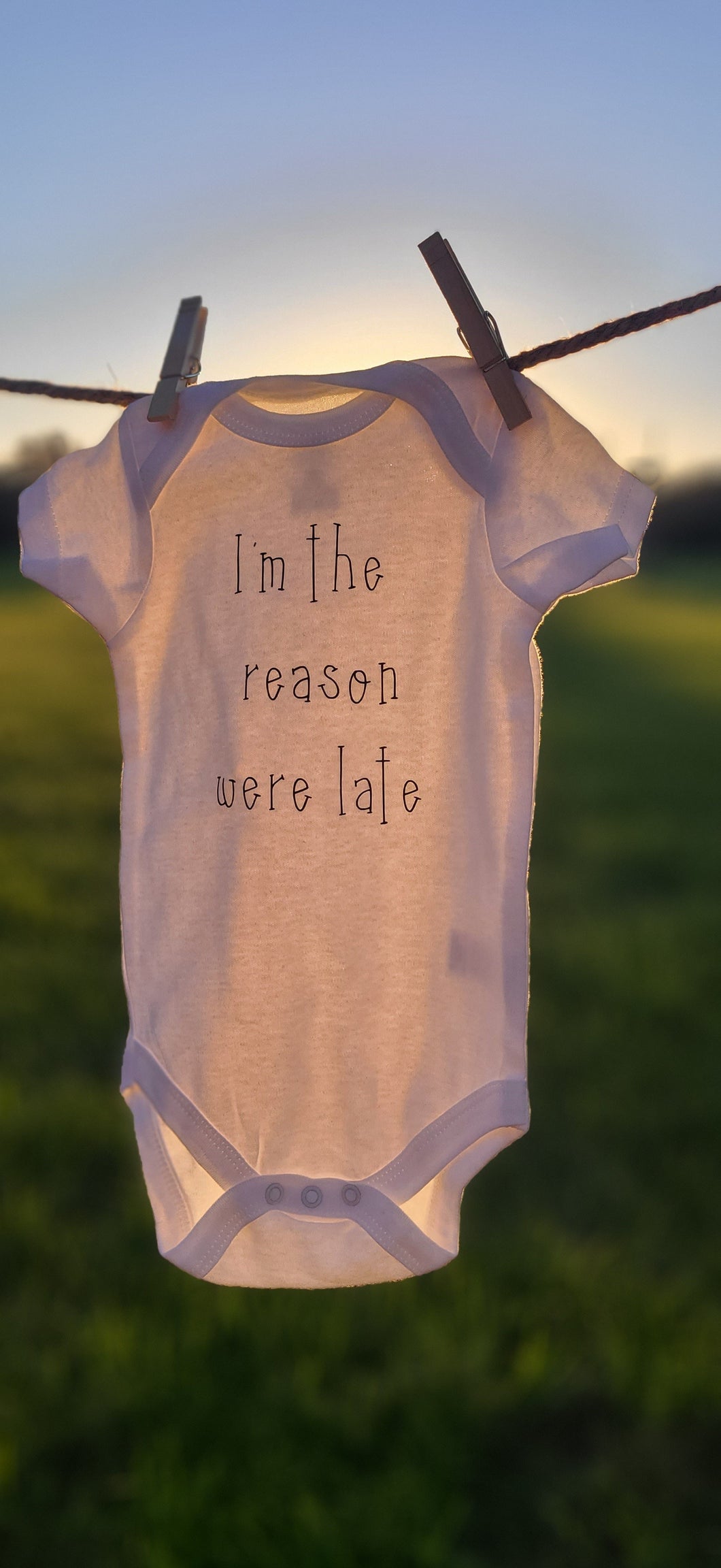 We're Late Baby Onesie